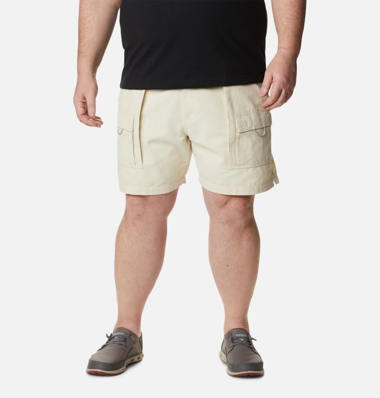 Men\'s Columbia PFG Brewha II Shorts Beige | Plus Size CA-YCL14